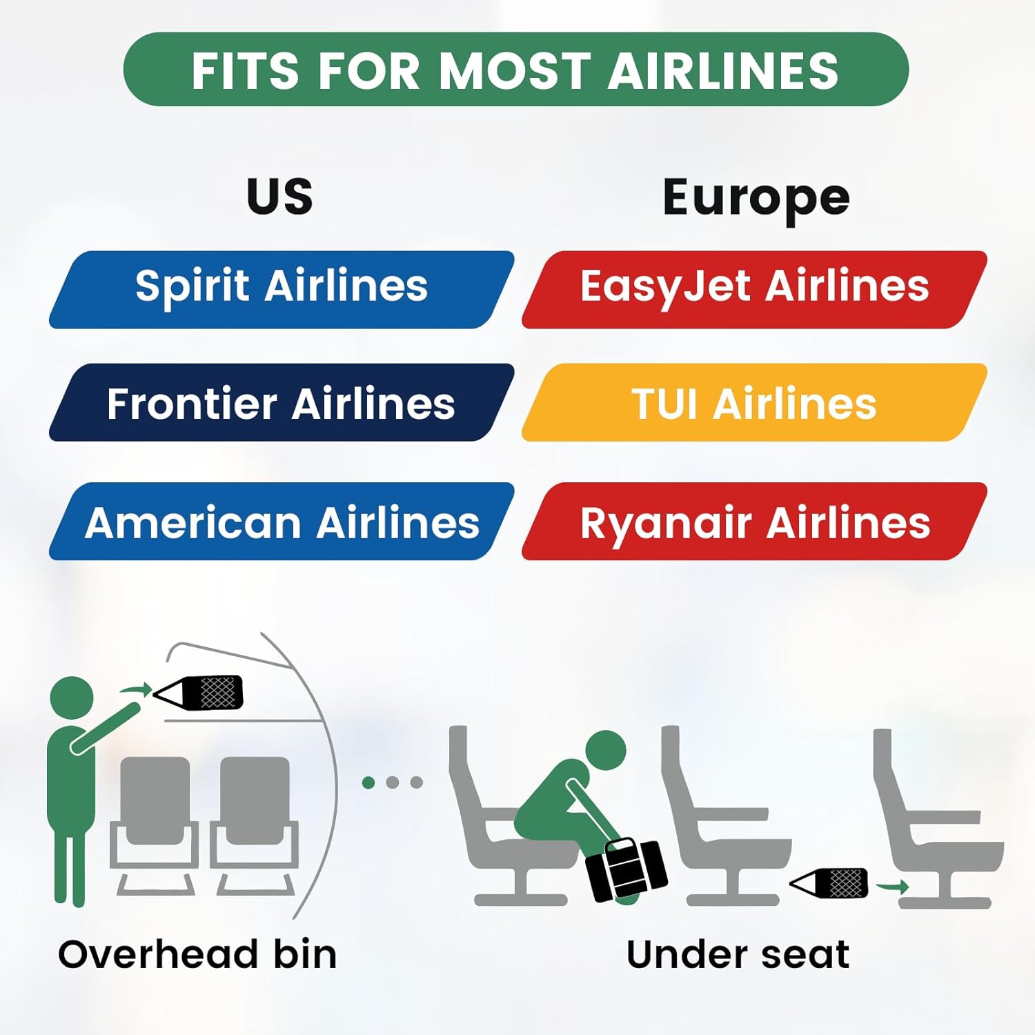 Personal Item Bag for Airlines - Foldable Travel Bag 18x14x8 Small Duffle Bag for Spirit Frontier Weekender Overnight - Black - Image 3