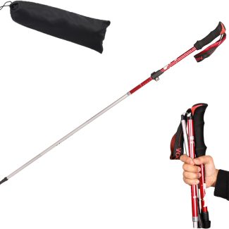 Ultra Light Trekking Hiking Poles Aluminum Alloy Collapsible Outdoor Walking Sticks, Alpenstock for Hiking, Camping, Mountaining, Backpacking